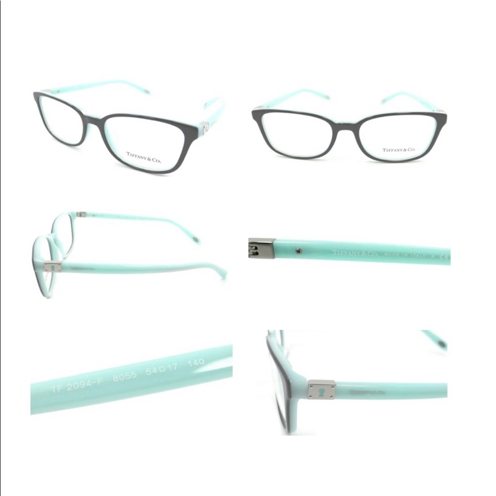 TIFFANY & CO RX EYEGLASSES FRAMES BLACK /BLUE - Picture 7 of 7